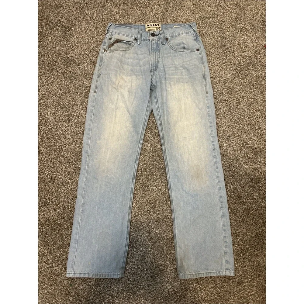 Ariat M5 Straight Fit Straight Leg Mens Jeans Blue Denim 31x32 Light Wash